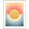 Retro Vibes Abstract Sun by Danhui Nai Wood Framed Wall Art Print 33 in. W x 41 in. H